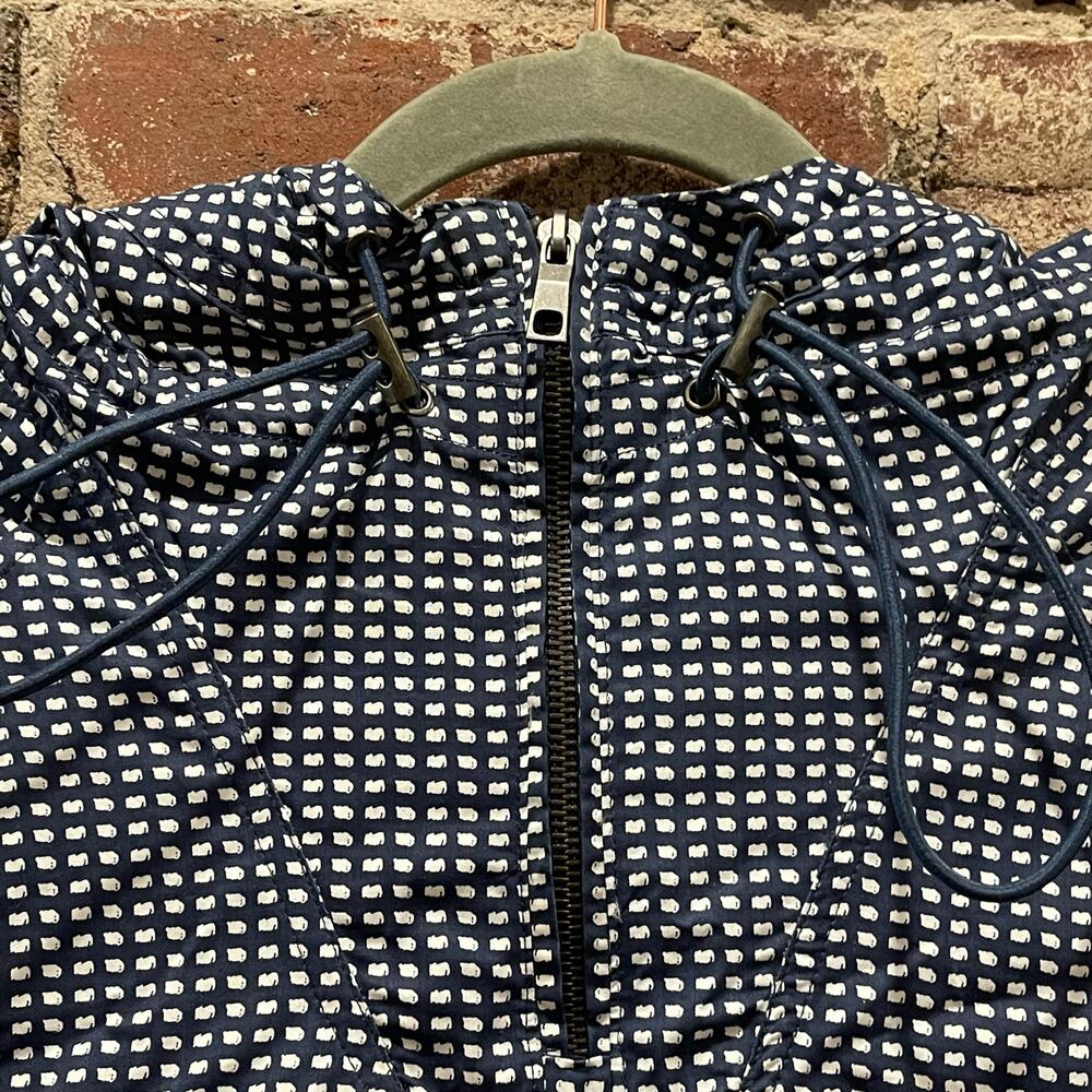 SPRING SALE! Zara Man Slim Fit‎ Navy Windowpane Hooded Pullover Size Medium - Picture 6 of 10